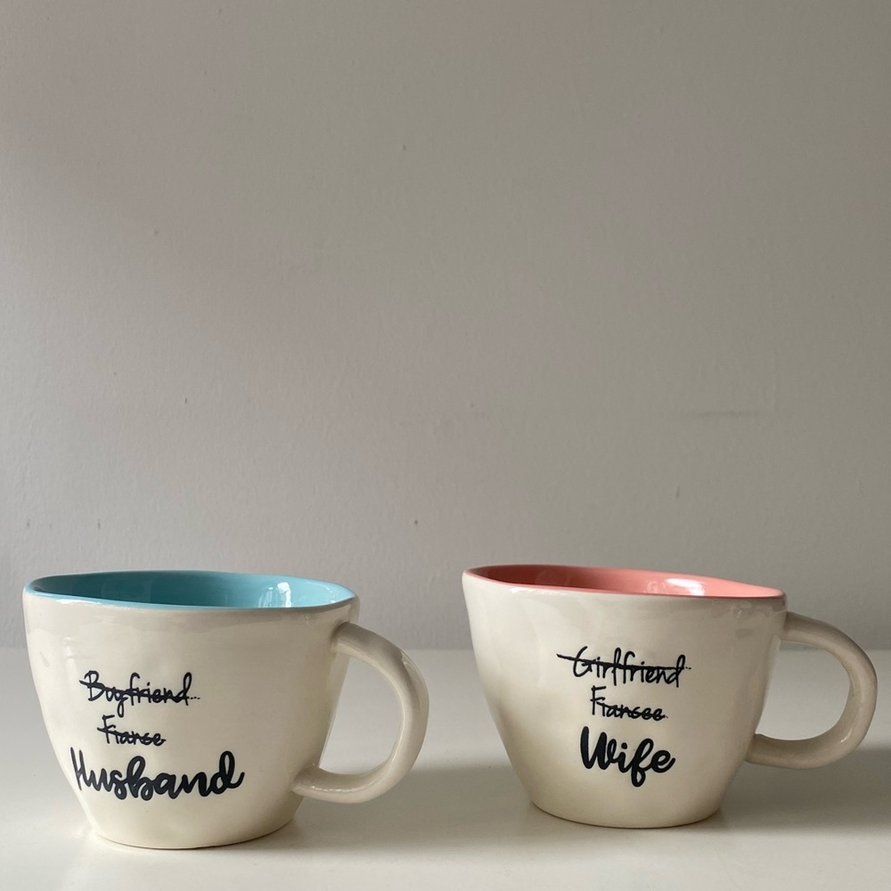 Mug Set - Engagement/Wedding Gift - Boyfriend to Husband & Girlfriend to Wife